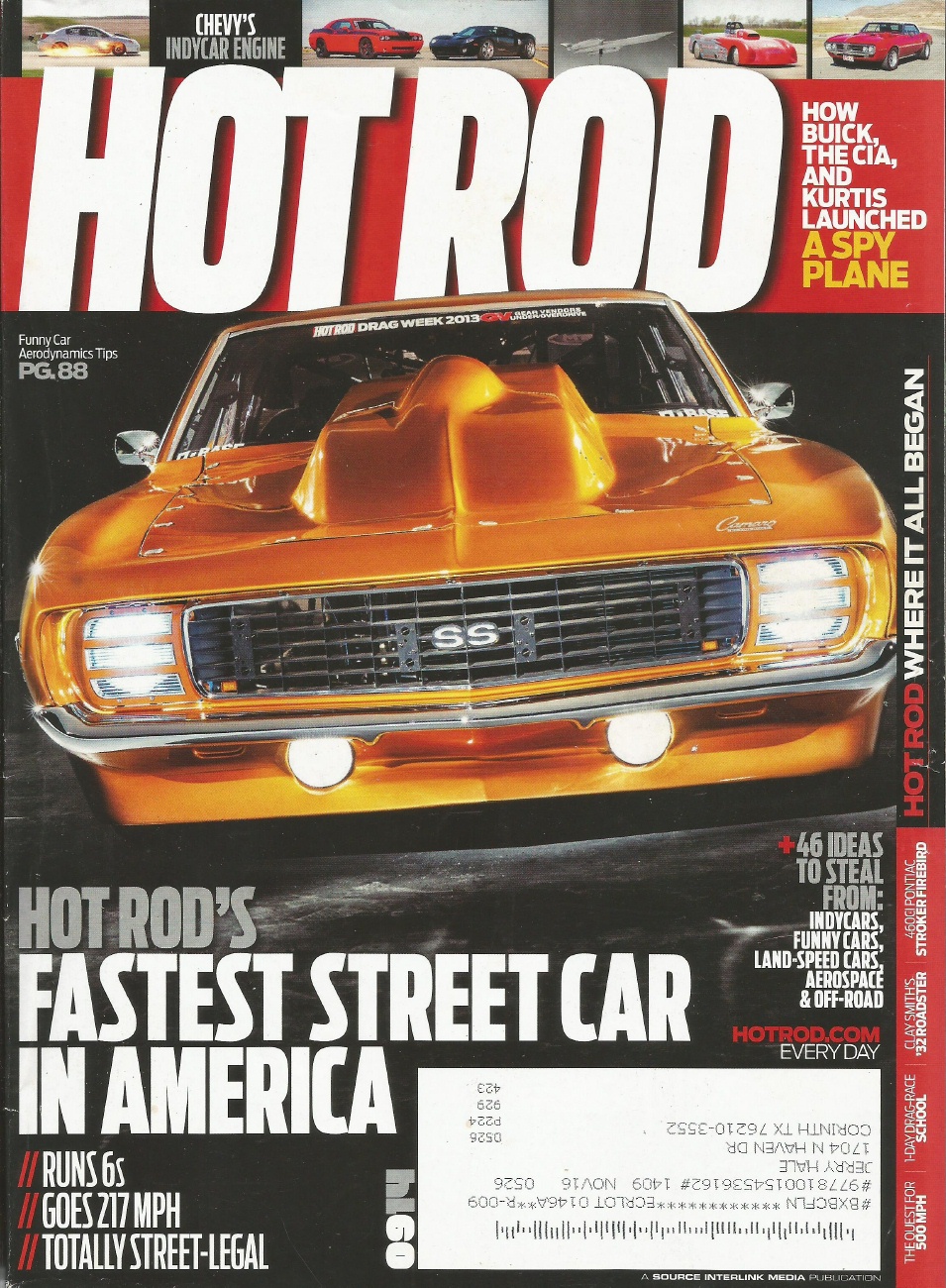 Hot Rod 2014 Sept Sr 71 12 Top Speed Racers 6 Sec Street Legal Camaro 2010 2019 Jims 4501